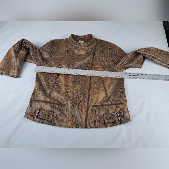Free People Women's Faux Leather Fenix Snakeskin Moto Jacket Size XL - Picture 13 of 16